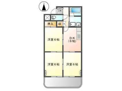 スピカ小柳(3DK/1階)の間取り写真