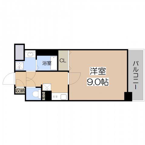 プロスペクト美章園(1K/5階)の間取り写真