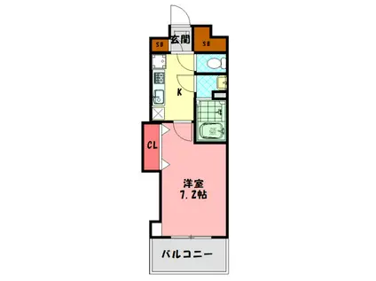 ラグゼナ門真(1K/6階)の間取り写真