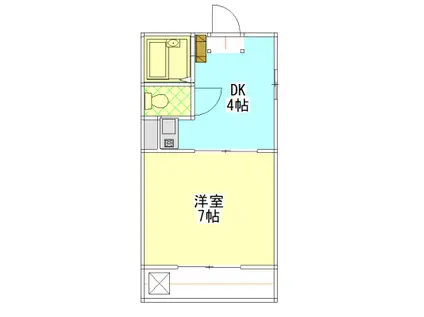コーポラスTT(1DK/3階)の間取り写真