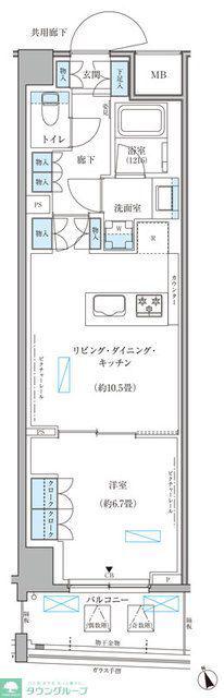 パークアクシス文京本郷(1LDK/4階)の間取り写真
