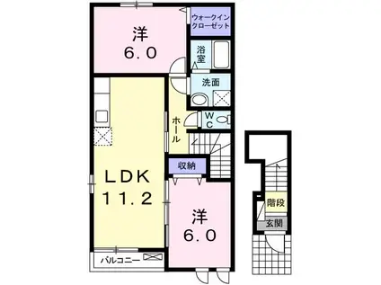 サンガーデン・エクレールB(2LDK/2階)の間取り写真