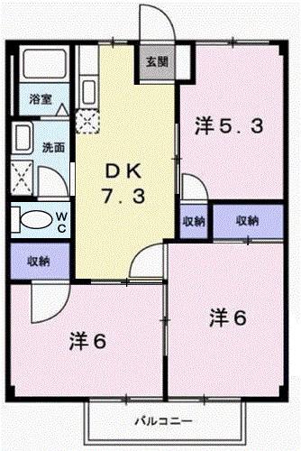 ドミール三喜(3DK/2階)の間取り写真