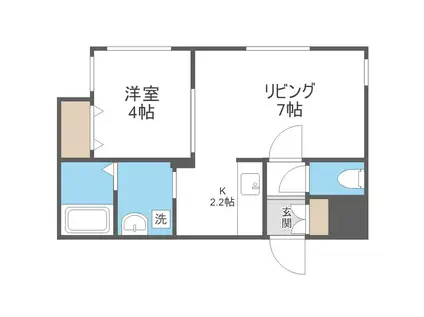 リンコントロQUINTO(1LDK/2階)の間取り写真