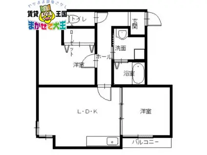 GS山王(2LDK/5階)の間取り写真