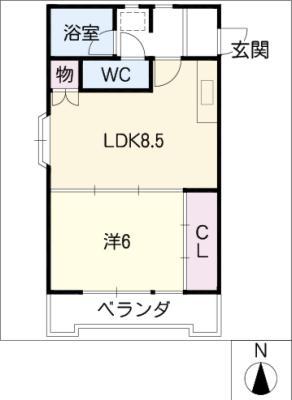 サンハイツ五才美(1LDK/3階)の間取り写真