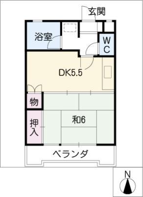 サンハイツ五才美(1DK/3階)の間取り写真