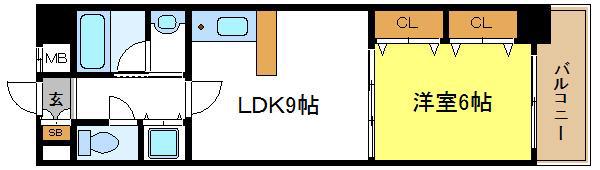佐々木ビル(1LDK/7階)の間取り写真