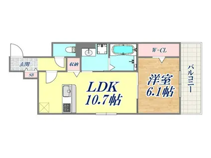 ブリランテ森南町(1LDK/2階)の間取り写真