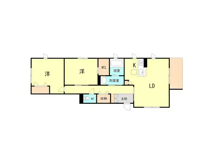 アトリオ朝霧(2LDK/2階)の間取り写真