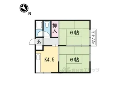 瀬田ハウスB棟(2K/2階)の間取り写真