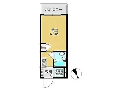ウィンベルソロ大宮11(ワンルーム/1階)の間取り写真