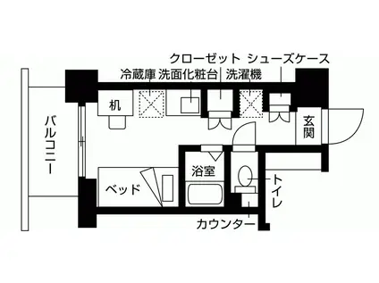 レジディア浦安III(ワンルーム/6階)の間取り写真