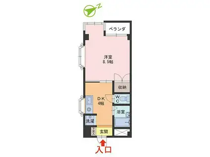 アベニュー日之出(1DK/2階)の間取り写真