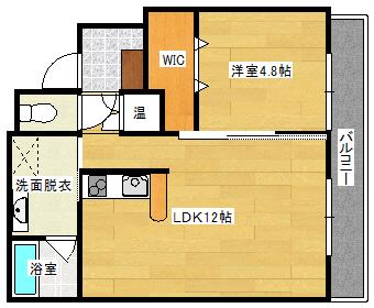 ルミエール幟(1LDK/4階)の間取り写真