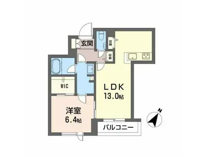 シャーメゾンエレガント(1LDK/2階)の間取り写真