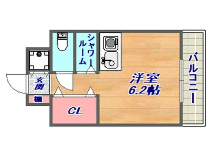 ワコーレ・プラティーク神戸深江駅前(ワンルーム/8階)の間取り写真