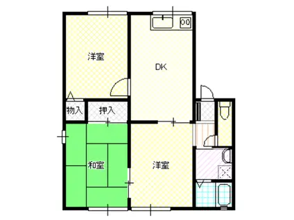 ヴィラモントレI・II(3DK/2階)の間取り写真