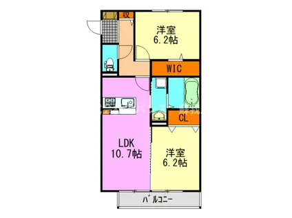 青葉の森PINEHILLS II(2LDK/3階)の間取り写真