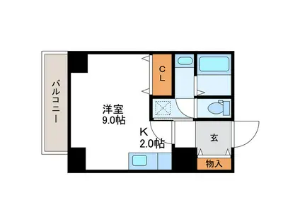 デュオヴェール(1K/6階)の間取り写真