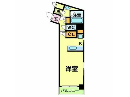 エルフラット高輪台(1K/1階)の間取り写真