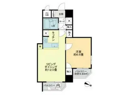 グローリア初穂千駄木(1LDK/8階)の間取り写真