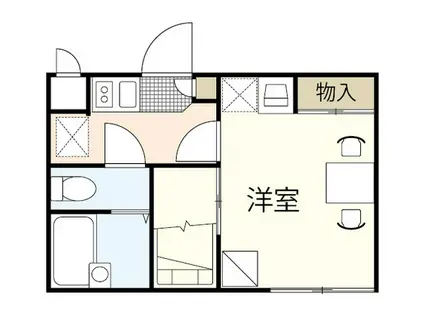 レオパレスH.H.K(1K/1階)の間取り写真