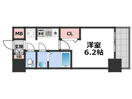 プレサンスOSAKA DOMECITYビーツ(1K/4階)の間取り写真