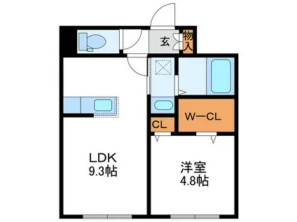 GLASS N21 グラスN21(1LDK/2階)の間取り写真