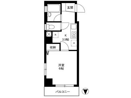 エクルーズ(1K/2階)の間取り写真