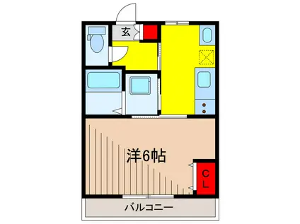 西亀有ビル(1K/2階)の間取り写真