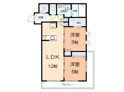 ヴィルシャルマンII(2LDK/2階)の間取り写真