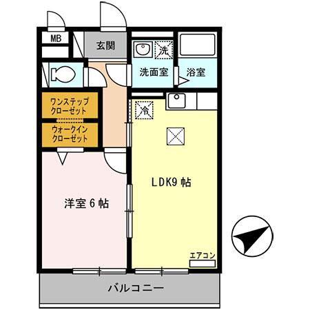 セジュール東浜尻(1LDK/1階)の間取り写真