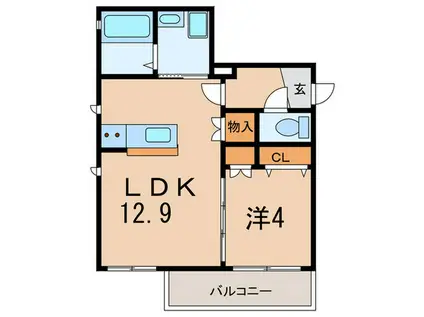 LOOP RESIDENCE(1LDK/1階)の間取り写真