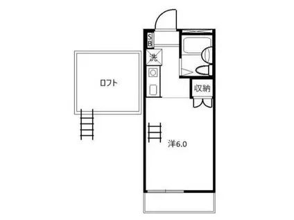 サンライズK(ワンルーム/2階)の間取り写真