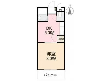 グリーンヒル第3(1DK/1階)の間取り写真