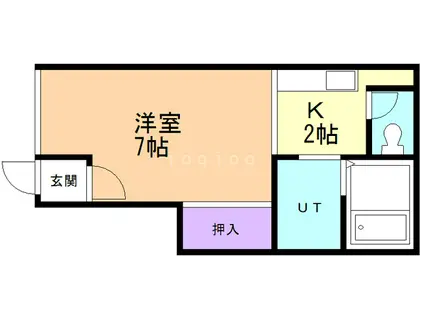 メディアメルヘン2ライフ(1K/1階)の間取り写真