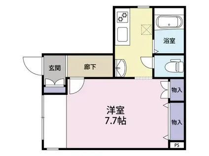 セレニティ南馬込(1K/1階)の間取り写真