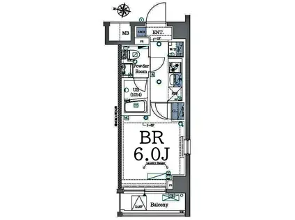エストゥルース西横浜(1K/4階)の間取り写真