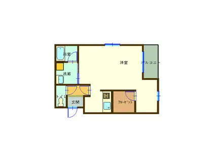 エクレール(1K/1階)の間取り写真