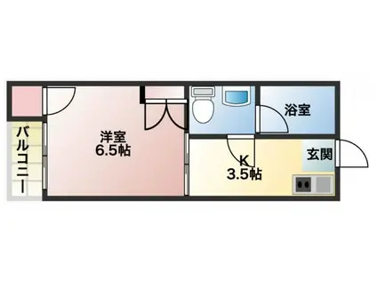 レイクサイドI(1K/1階)の間取り写真