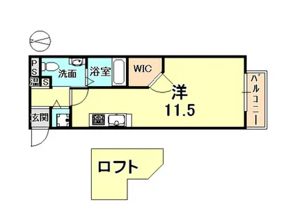 ワコーレヴィアノ芦屋三条(ワンルーム/2階)の間取り写真