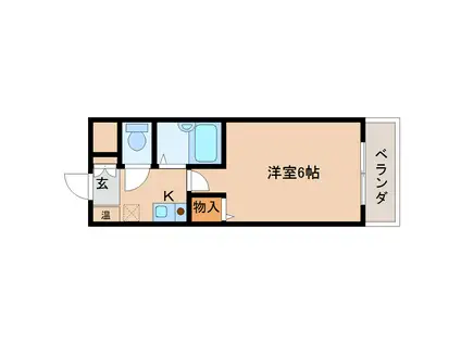 クレール花芝(1K/3階)の間取り写真