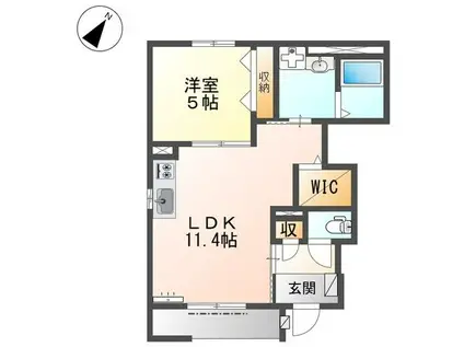 仮西宮市甲子園町アパート工事(1LDK/1階)の間取り写真