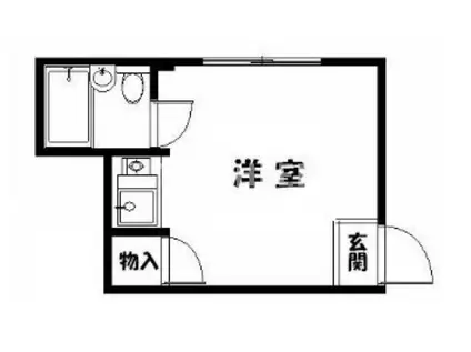 五島ハイツ(ワンルーム/2階)の間取り写真