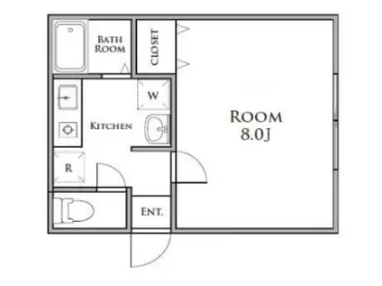MODULOR中野新橋イースト(1K/3階)の間取り写真