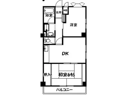 EMS COURT 関目(2DK/6階)の間取り写真
