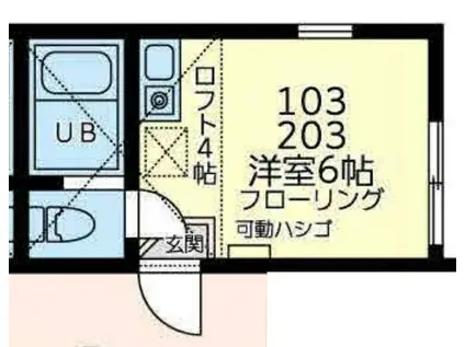 ユナイトフォーシーズンアクオリーナ(ワンルーム/2階)の間取り写真