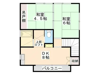 スピード若木第3(2DK/2階)の間取り写真