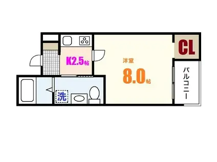 REVE上安(1K/2階)の間取り写真